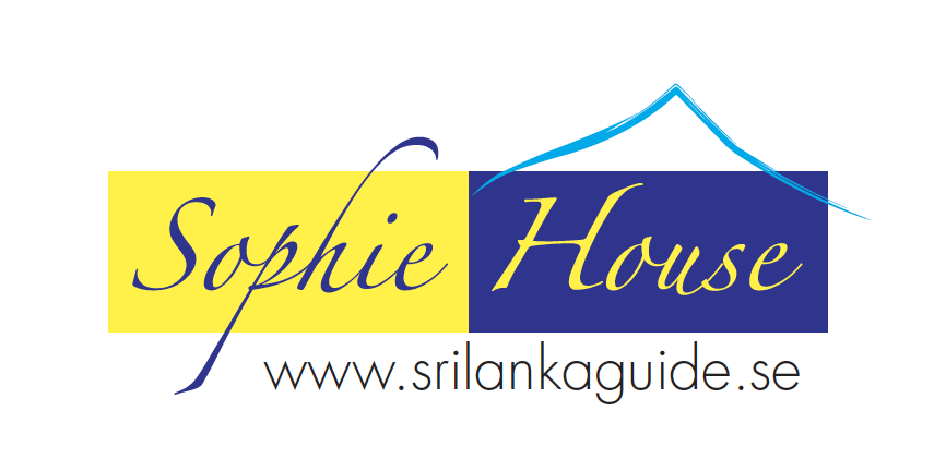 En logotyp med texten Sophie House på gul, lila och vit bakgrund.