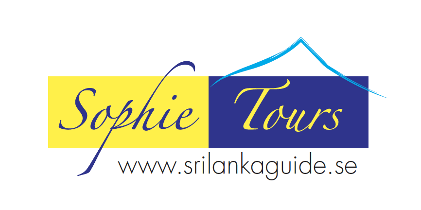 En logotyp med texten Sophie Tours på gul, lila och vit bakgrund.